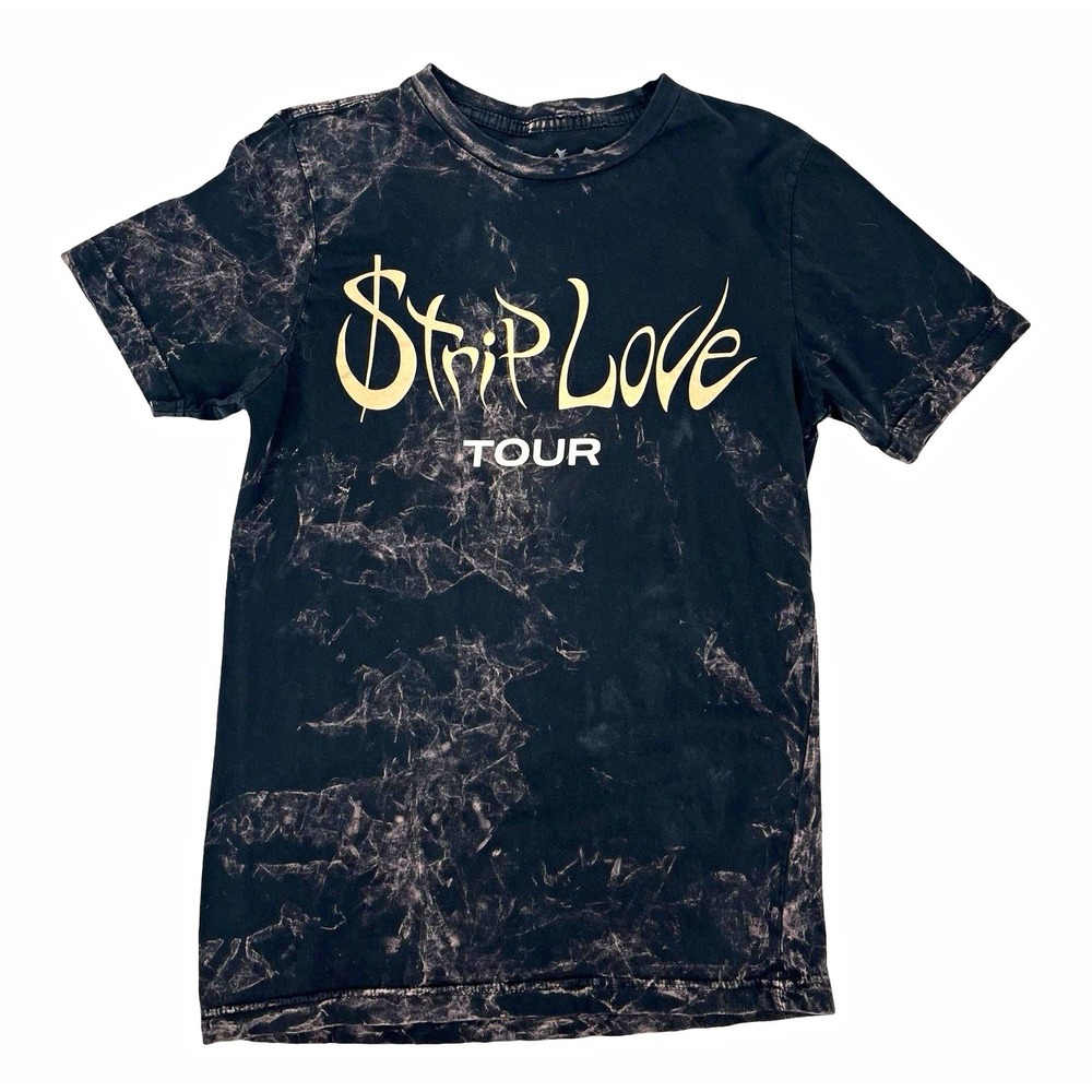 Karol G Strip Love Tour 2022 Black/Gray Graphic Tee Men's S Cotton Jersey